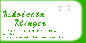 nikoletta klinger business card